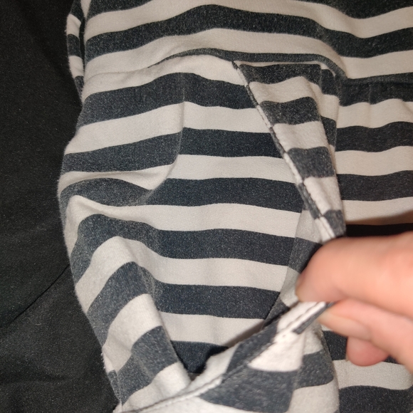 Striped Summer Sun Dress Midi Knee Length Pockets belt loops - Picture 7 of 12